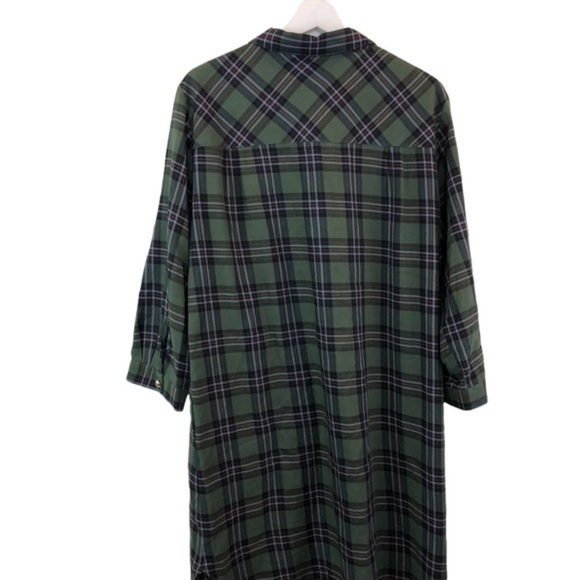 Zara Green Plaid Button Down Shirt Dress - mordernwear.com